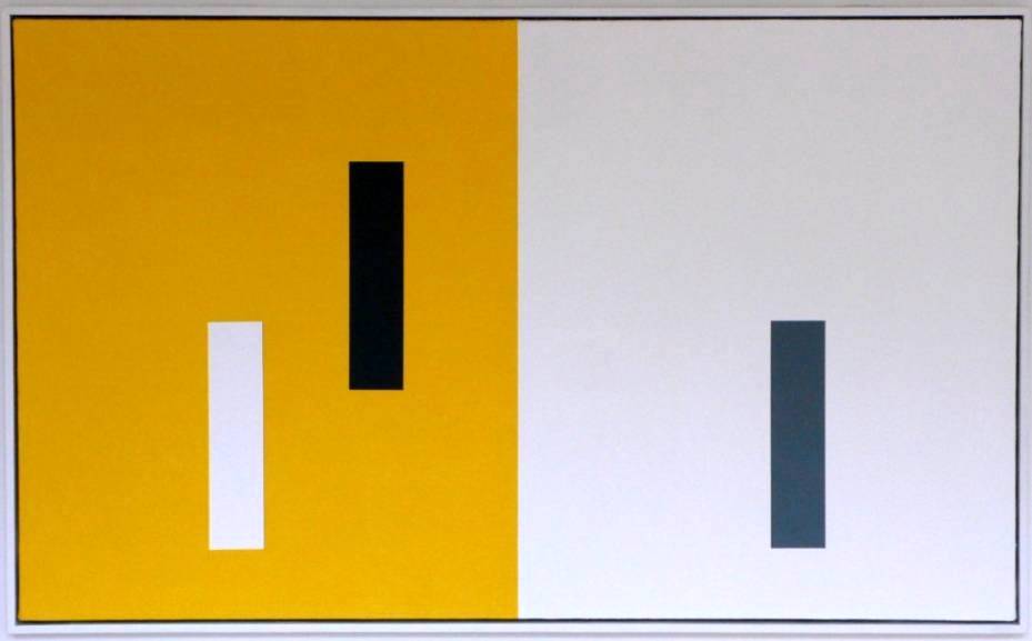 Andreas Brandt: Gelb-Weiss mit Schwarz und Grau, 2007, 60 x 100 cm